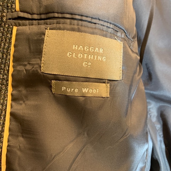 Vintage HAGGAR Pure Wool Gray Tweed Sport Coat Blazer Men’s Size 42 Two Button - Picture 7 of 9